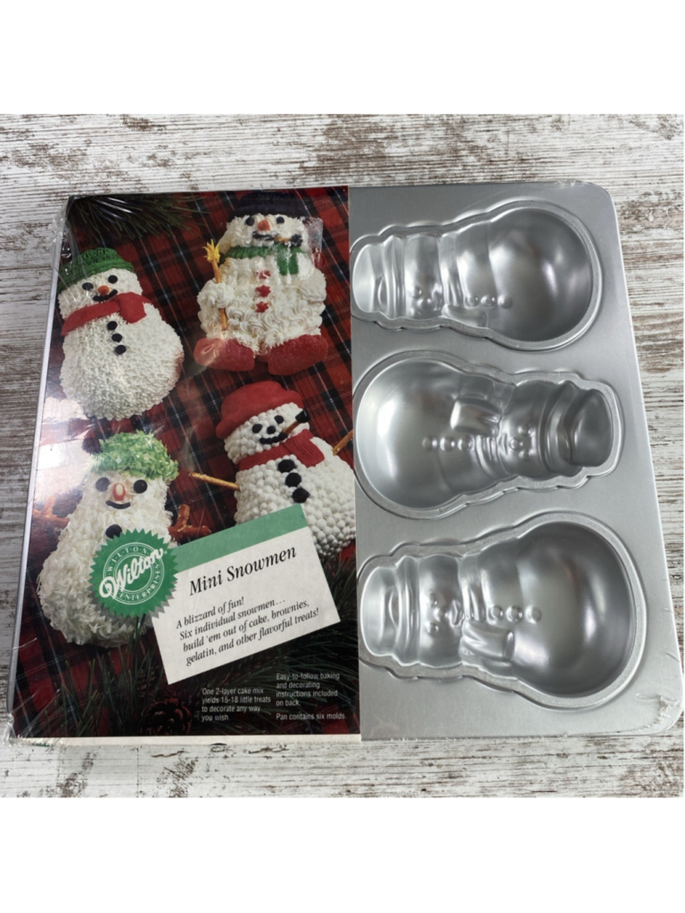 Vintage Wilton Mini Snowman 6 Mold Baking Pan Sealed 1992 Christmas